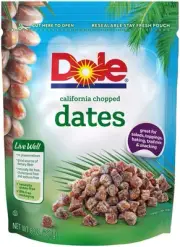 Dole California Dates 8 Ounce Fiber Rich Gluten Free Snack for Baking and Sna...