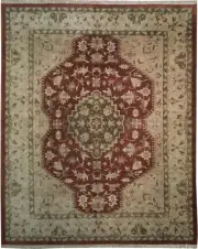 Ziglar Fire Brick Tone New Rug 8x10' (96 x 117 inches) Red Hand-Knotted Rug