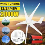 2000W Wind Turbine Generator Wind Power 5 Blades Charge Controller Inverter MKT