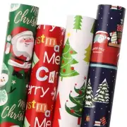 Christmas Wrapping Paper 17 Inch Gift Wrapping Paper for Red/Green/White/Navy