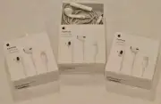 3 Pairs Apple EarPods w/ Lightning Connector In Ear Buds White 2 New 1 Used OEM