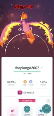 Pokémon Tra de - Shiny Dyna-max Moltres - Read Description