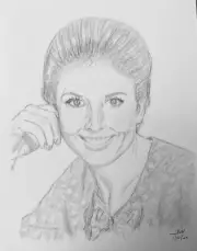 WALTONS PENCIL DRAWING 11x14 MICHAEL LEARNED ORIGINAL PORTRAIT SKETCH