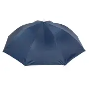 Self Tie Metal Frame Outdoor Fishing Umbrella Hat Cap Blue w White Strap
