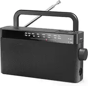 Goodes AM/FM Radio with Best Reception, Portable Radio with Battery Powered or DC USB, Loud Speaker, Large Tuning Knob, Clear Dial, Headphone Jack, Suitable for Home, Outdoor, and Seniors Use
