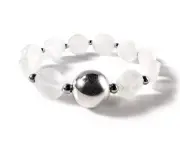 Nausea Relief Bracelets in Genuine Moonstone & 925 Sterling Silver - Set of 2