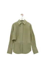 Draped shirt in suede lambskin FR34,FR36 sage