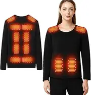 [IMYOGI] Cozy 18 Areas Heated Underwears, 3 Heating Level USB Electric Thermal Base Layer Moto Long Johns Set for Men Women