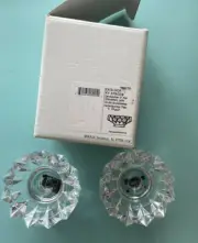 MIKASA SLOVENIA CRYSTAL PAIR OF " EXCELSIOR " CANDLEHOLDER CHANDELIERS - 2" EACH