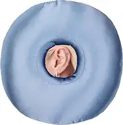 Silky Ear Piercing Pillows with Hole for Side Sleepers Donut Pillow Ear Pain Relief CNH Pressure Sore Ear Guard Satin Haze Blue