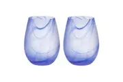 2pc Tempa Skylar Ocean Stemless Red White Wine Glass Drinkware Bar Set