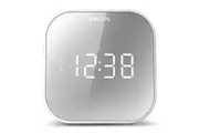 Philips Alarm Clock FM Radio Dual Timer LED Digital Display w USB Charger White