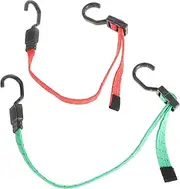 CHILDWEET 2 Pcs Flat Bungee Cords with Hooks High Elasticity Straps for Motorcycles Electric Scooters and Luggage Durable Portable Multipurpose Tie Down