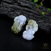 在飛比找ETMall東森購物網優惠-【w-jewelry】天然翡翠A貨冰紫雙色貔貅吊墜(促銷款-