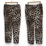 Banana Republic Pants Small Pull On Leopard Animal Print Ankle Pockets Lounge