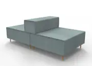 Rapidline Flexi Lounge Single Seat Back to Back Visitors Chair Seating Light Blu