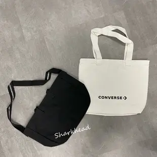 【Sharkhead】現貨 Converse Bag 托特包 帆布包 手提袋 帆布 肩背包 文字 Logo 黑 米白