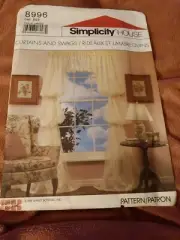Simplicity 8996 Retro 1980s Window Treatments, Curtains & Swags Sewing Pattern