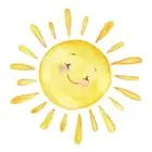 Cartoon Painted Rainbow Sun Bedroom Porch Home Wall Background Wall Stickers QY