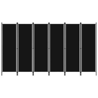 NNEVL 6-Panel Room Divider Black 300x180 cm
