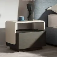 在飛比找樂天市場購物網優惠-床頭櫃現代簡約意式極簡臥室北歐異形床邊櫃設計師款新款輕奢儲物