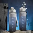 Sports Water Bottle with Motivational Time Marker,1.1Litre BPA Free Leak Proof