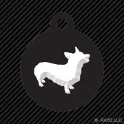 Pembroke Welsh Corgi Keychain Round with Tab dog engraved many colors canine pet
