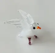 Dove~Mini Collectible Hand Blown Art Glass Figurine~Handmade Tiny Animal