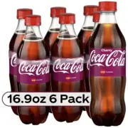 Cherry Coca-Cola 6 Pack Coke Soda 16.9oz Bottles Refreshing Beverage Drink New