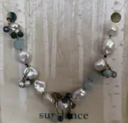 NWT Sundance Catalog Pearl Aquamarine Labradorite “Breaking Waves Bracelet” $188
