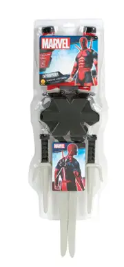 Marvel Deadpool Superhero Costume Accessory Weapon Kit w/ Swords/Sais/Backpack