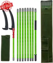 Pole Pruning Saw 8M Extendable, Manual Tree Trimmer, Long Reach, with Carry Bag