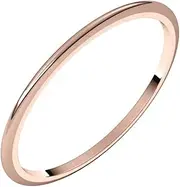 [JewelryWeb] 14k Rose Gold 1mm Half Round Band Ring Size 7-Band Style-Ring for Women and Men