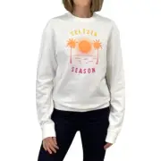 Tipsy Elves Seltzer Season Sweatshirt Sz S New $45 White Sunset Graphic Crewneck
