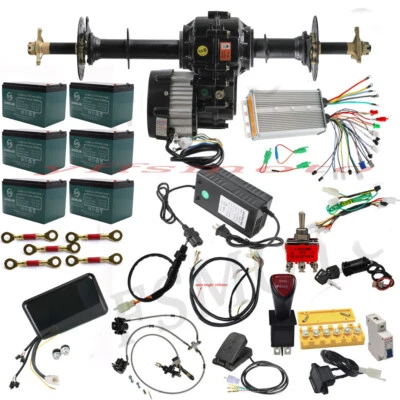 1000W 1500W Differential Motor Rear Axle Kit Tyre Wheel Assembly for Go Kart ATV