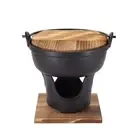 7" Cast Iron Japanese Sukiyaki Pot - Hot Pot, Cheese Fondue, Camping Cooking