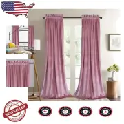 Luxurious Velvet Curtains - Blush Pink, Light & Heat Blocking Drapes, W52 x L90