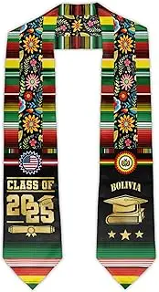 [Gautamy] Country Flag Graduation Stole Sash Class of 2025, Flag Sash 72 Inch Honor Stole for Graduation, Bolivia