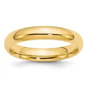 Solid 14K Yellow Gold 4mm Comfort Fit Men's/Women's Wedding Band Ring Size 10