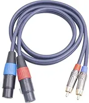 XLR to RCA Cable Audio Connection for Livestream Broadcast Mixers Amplifiers 1 Meter