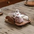 Glass Dessert Dome Serving Platter Cake Stand with Dome Lid