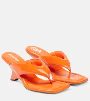 [Gia Borghini] Gia Borghini Gia 6 leather thong sandals AU 5 orange