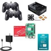 Raspberry Pi 5 4GB Complete Retro Gaming Console Kit 512GB MicroSD Controllers