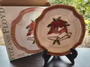 Fitz and Floyd Essentials Holiday Bells Christmas Cookie Canape Plate 9 Inches
