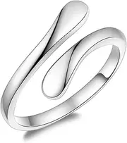 [Fookduoduo] 925 Sterling Silver Ring Inspirational Jewelry adjustable Wrap Open Rings for Women Girls