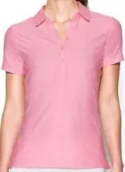Under Armour Women's Zinger Short Sleeve Polo (Pink) Medium