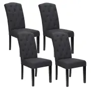 Artiss Dining Chairs Set of 4 Linen Parsons Chair Dark Grey
