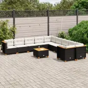 Garden Sofa Set with Cushions Modular Sofa Couch 10 Piece Poly Rattan vidaXL