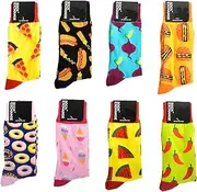 [Felic] 8 Pairs Unisex Cotton Socks,Colorful Women’s Girls Novelty Funny Crew Socks,Cute Warm Crew Socks,Fun Patterned Funky Happy Women Crew Cute Sock Combed Cotton Stockings,Gifts