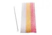 APPETITO SET 12 REUSABLE SPARKLE PARTY STRAWS + CLEANING BRUSH